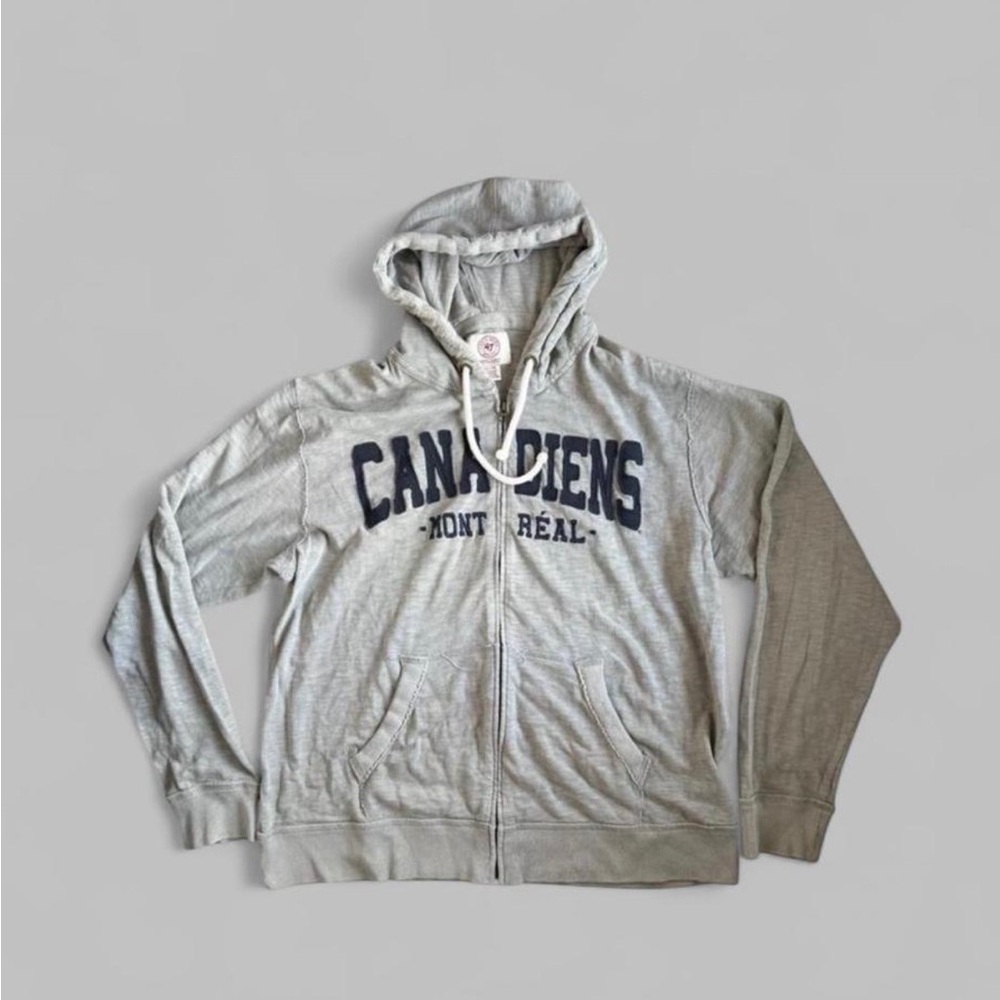 Canadiens Montreal 47 Brand Gray Hoodie with Zipper